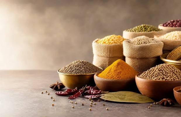 Representative spices, grains and agri product visual